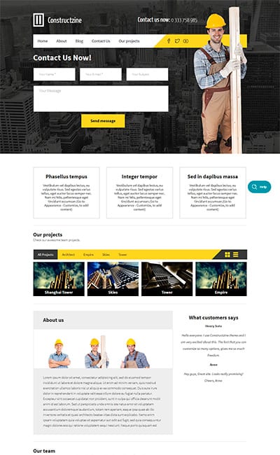 Plantillas Web para Sitios de Construcción